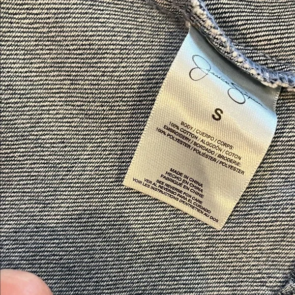 Jessica Simpson Blue Denim Jacket with White Embroidered Accents - Picture 7 of 10